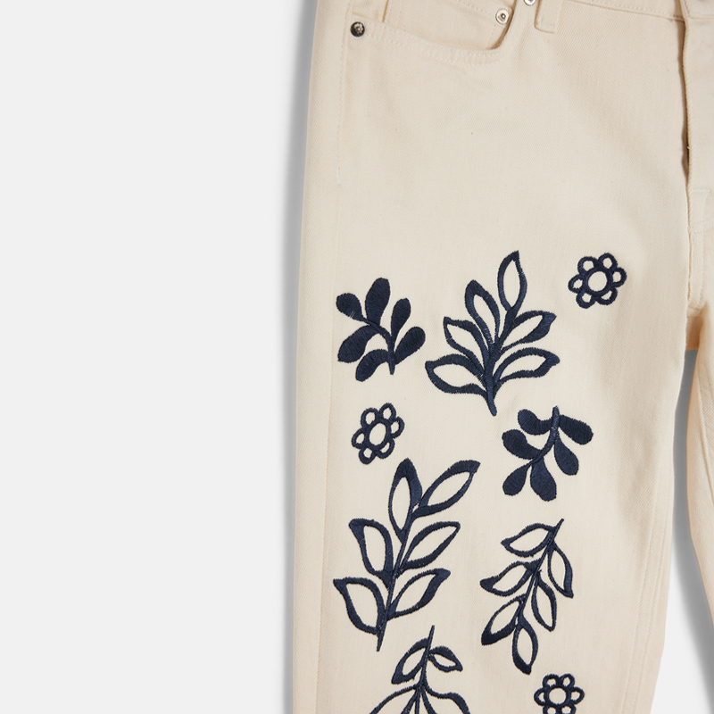 Super Flea Market+Victoria Beckham+Floral print jeans+Karlie Kloss2